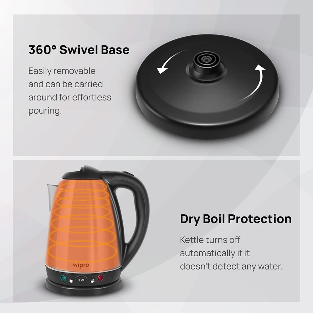 Wipro Vesta 1.8 Litre Ss Kettle With Keep Warm Function